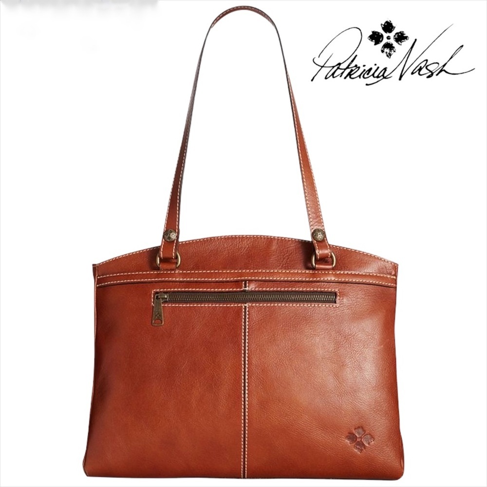 PATRICIA NASH Poppy Smooth  Brown Leather Shoulder Bag